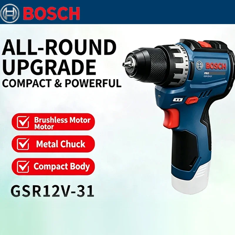 Home Appliances - บ๊อช GSR 12V-31 สว่านไฟฟ้าไร้แปรงถ่าน แรงบิดสูง ปรับความเร็วได้สองระดับ