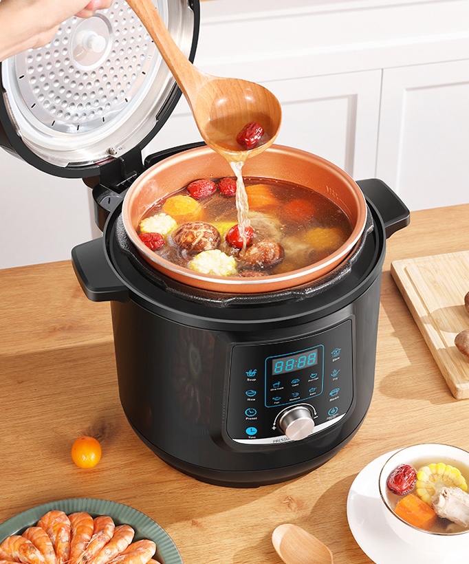 Smart Instant Pressure Cooker - หม้อหุงข้าวไฟฟ้าสเตนเลสสตีล หม้ออัดแรงดันไฟฟ้า สำหรับใช้ในครัวเรือน หม้อหุงข้าวอัตโนมัติอัจฉริยะ หม้อหุงข้าวแบบดิจิตอล หม้อหุงข้าวแบบเร็ว