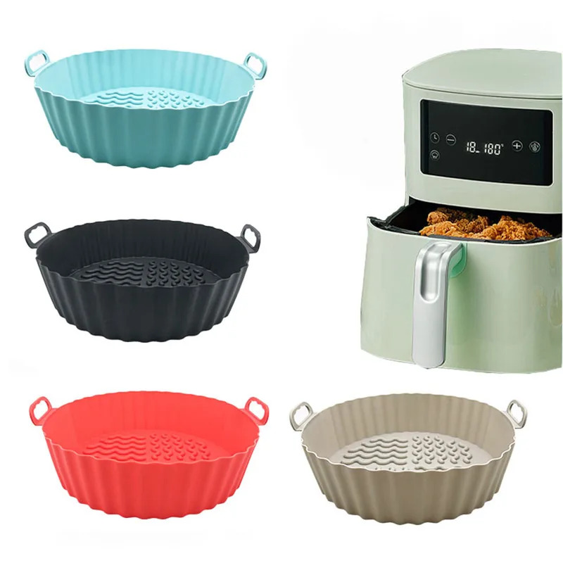 Air Fryer Silicone Pot Liner - หม้อทอดซิลิโคน หม้อทอดอากาศ หม้อทอดซิลิโคน หม้อทอดซิลิโคนแบบใช้ซ้ําได้ อาหารปลอดภัย หม้อทอดอากาศแบบไม่ติด