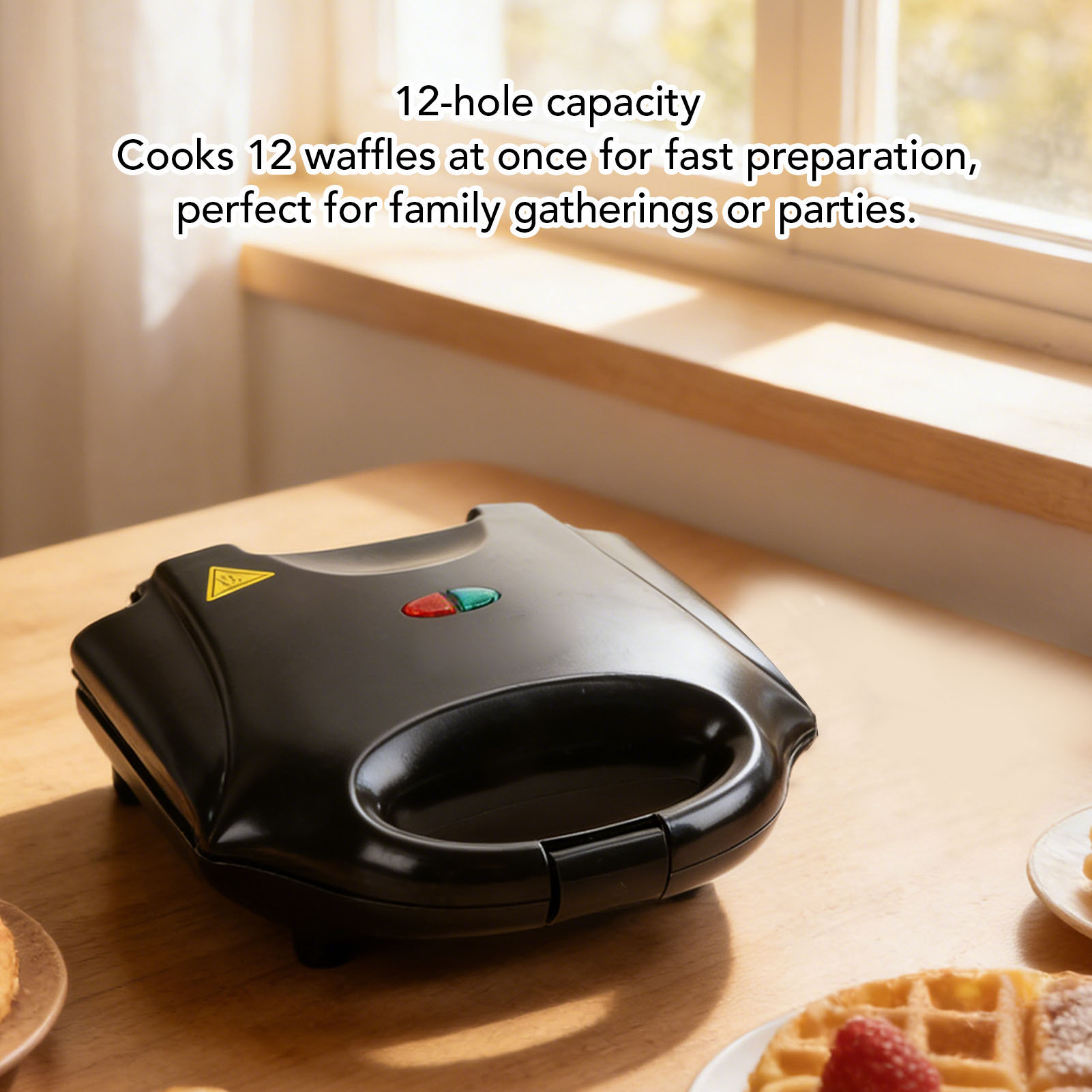 เครื่องทำขนมวอลนัท 750W ความจุ - Mini Waffle Maker Machine บทวิจารณ์และราคา