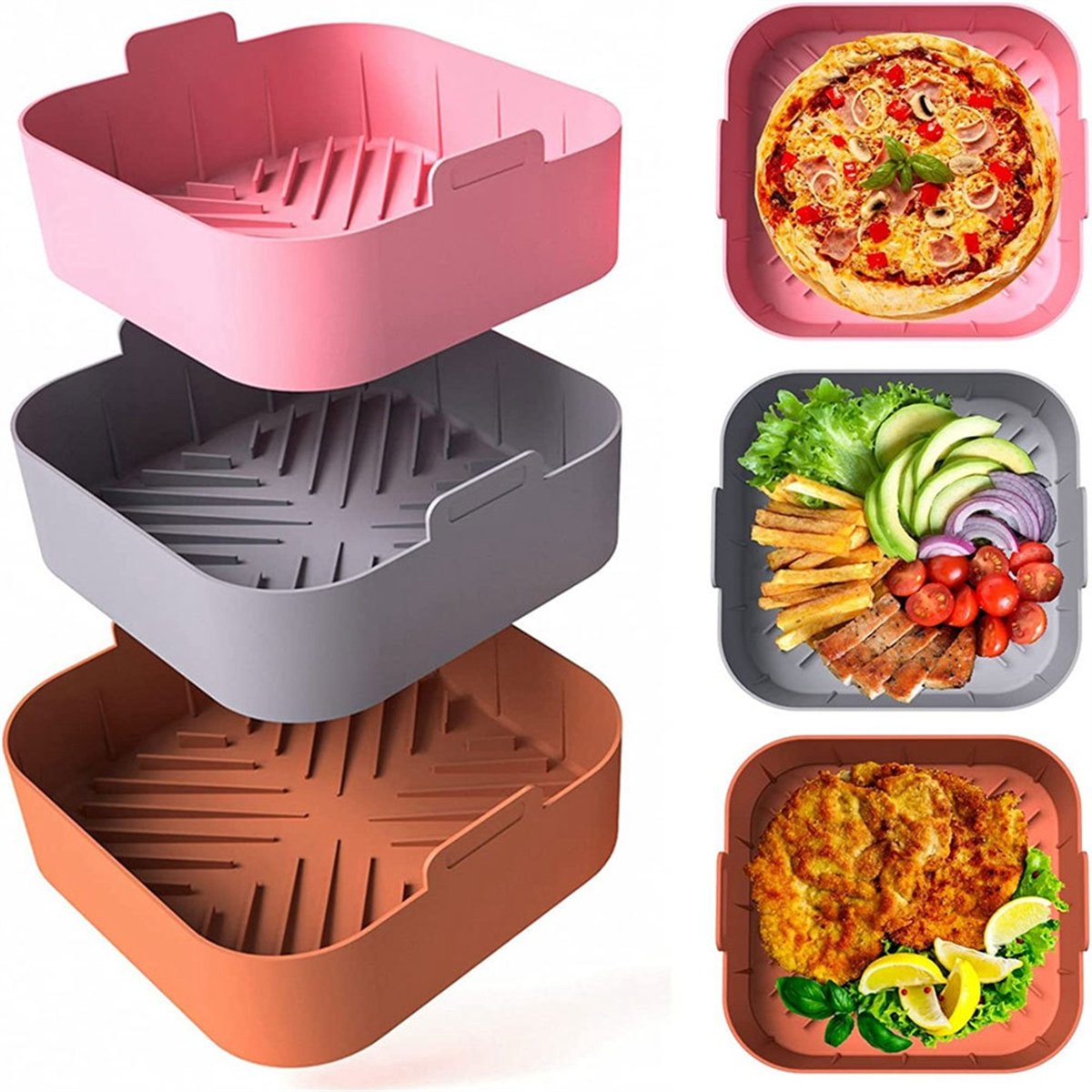 แผ่นรองซิลิโคนสำหรับหม้อทอดไร้ - Air Fryer Silicone Pot Liner บทวิจารณ์และราคา