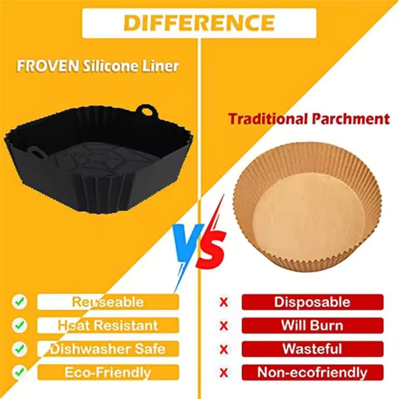 1 PC ซิลิโคน Air Fryer หม้อถาด - Air Fryer Silicone Pot Liner บทวิจารณ์และราคา